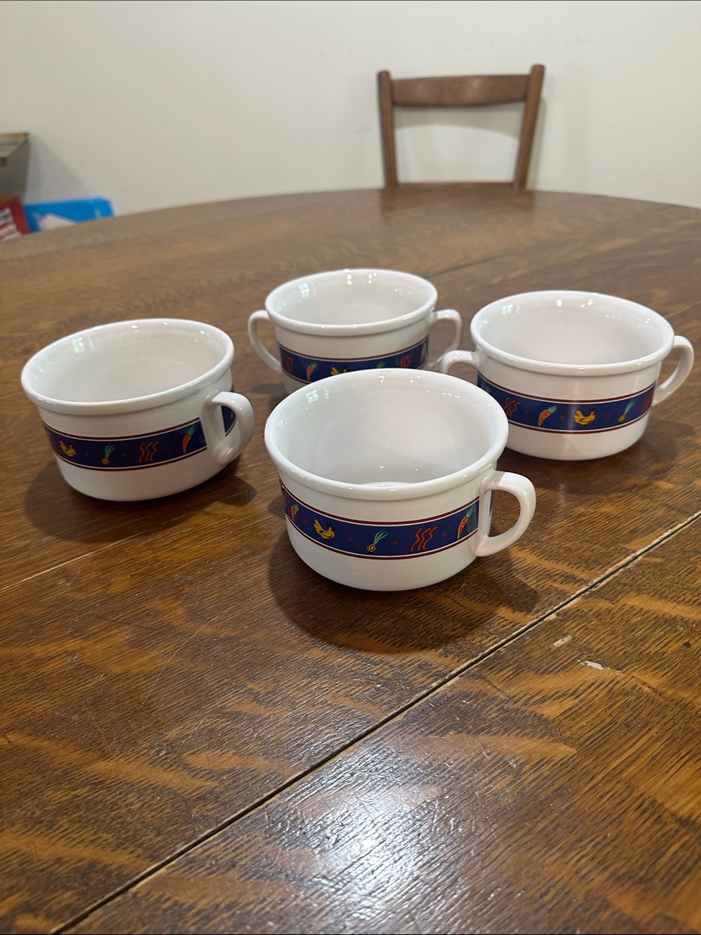 Vintage FTD chicken soup bowls with handles- Set of 4